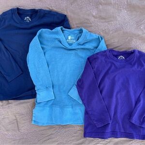 Primary Long Sleeve Shirts- Blue, Light Blue, and Purple